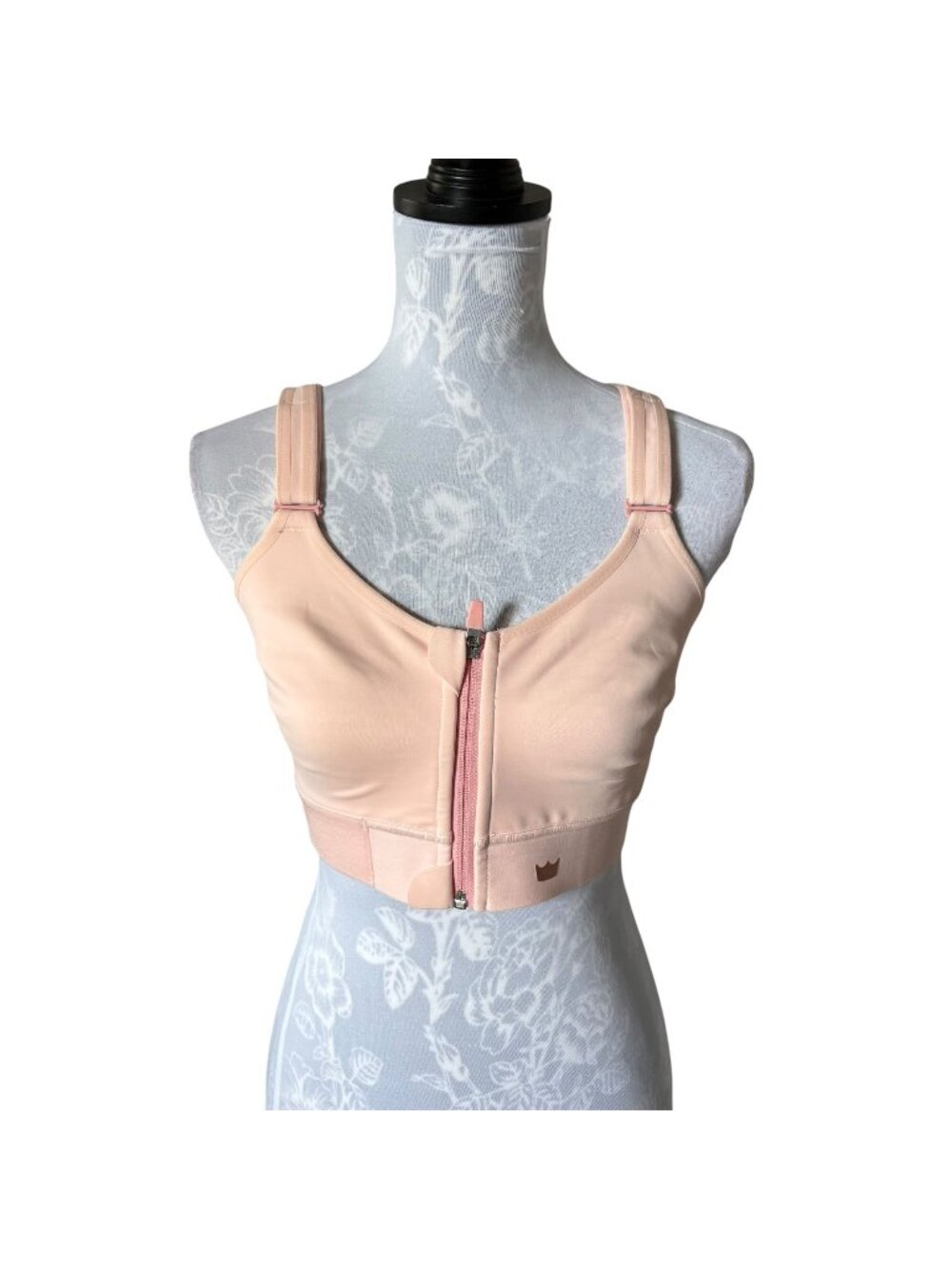 SHEFIT Ultimate Sports Bra 1Luxe Front Zip Pink High Support Adjustable Gym